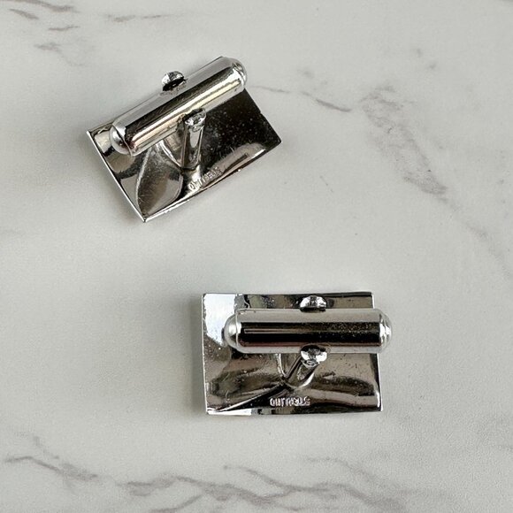 Sterling Silver Cuff Links, Engravable Minimalist - Picture 8 of 9
